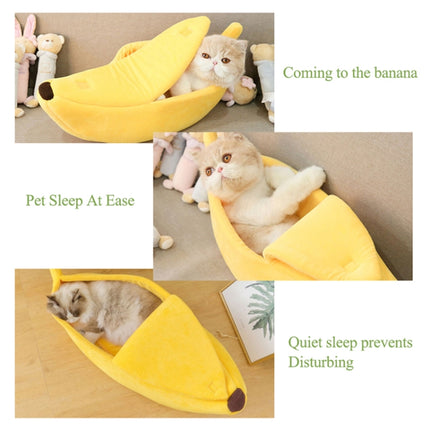 Creative Kennel Banana Shape Cat Litter Winter Warm Pet Nest, Size:S(Yellow)-garmade.com