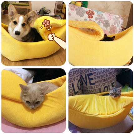 Creative Kennel Banana Shape Cat Litter Winter Warm Pet Nest, Size:S(Yellow)-garmade.com