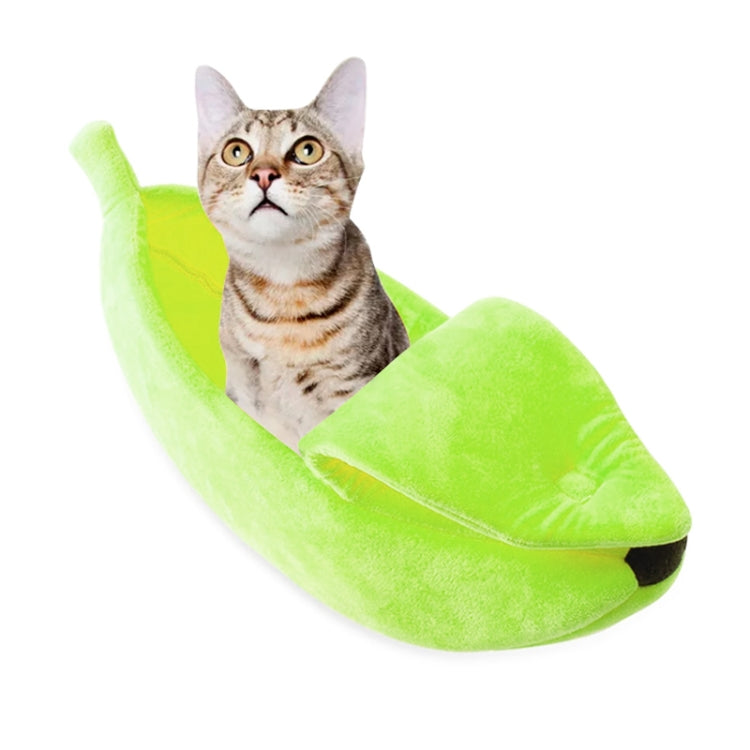 Creative Kennel Banana Shape Cat Litter Winter Warm Pet Nest, Size:M(Green)-garmade.com