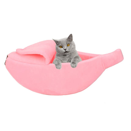 Creative Kennel Banana Shape Cat Litter Winter Warm Pet Nest, Size:M(Pink)-garmade.com