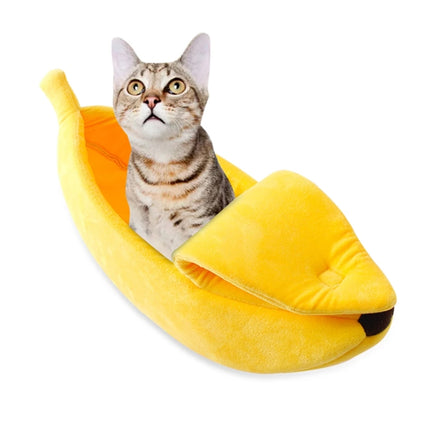Creative Kennel Banana Shape Cat Litter Winter Warm Pet Nest, Size:XL(Yellow)-garmade.com