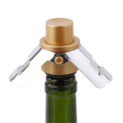 2 PCS Push-button Stainless Steel Pumping Champagne Stopper Sparkling Champagne Snap Wing Vacuum Wine Stopper(Black)-garmade.com