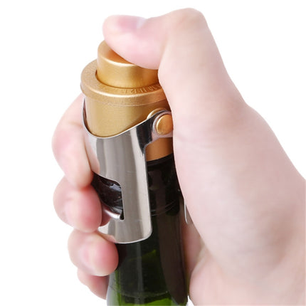 2 PCS Push-button Stainless Steel Pumping Champagne Stopper Sparkling Champagne Snap Wing Vacuum Wine Stopper(Gold)-garmade.com