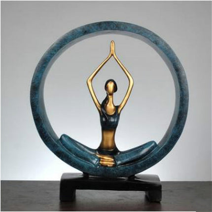 Modern Abstract Art Resin Yoga Pose Statue Yoga Studio Decorations(Worship)-garmade.com