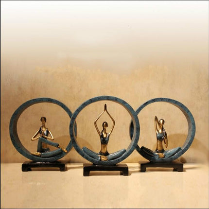 Modern Abstract Art Resin Yoga Pose Statue Yoga Studio Decorations(Worship)-garmade.com