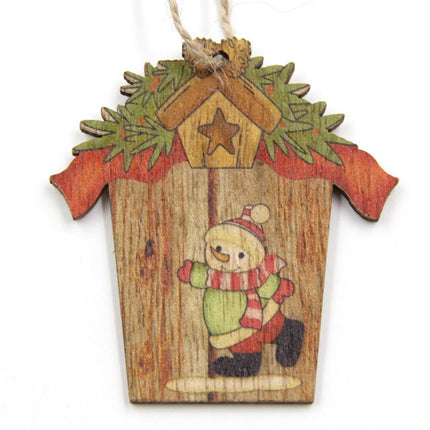 Christmas Wooden Creative House Accessories Scene Decoration(Snowman)-garmade.com