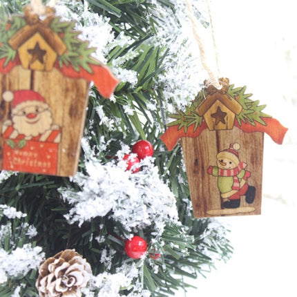 Christmas Wooden Creative House Accessories Scene Decoration(Santa Claus)-garmade.com