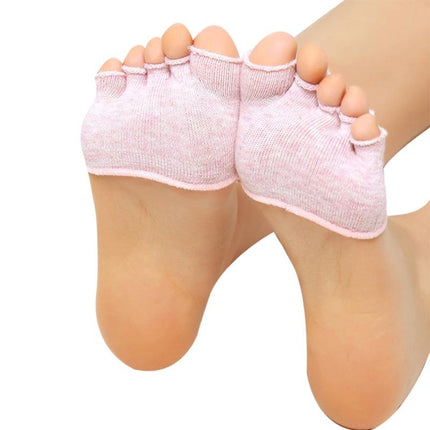 Women Invisible Non-slip Toe Socks Five Finger Socks(Light Pink Open Toe)-garmade.com