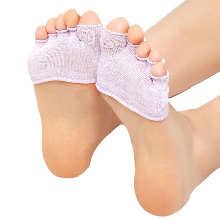 Women Invisible Non-slip Toe Socks Five Finger Socks(Light Purple Open Toe)-garmade.com