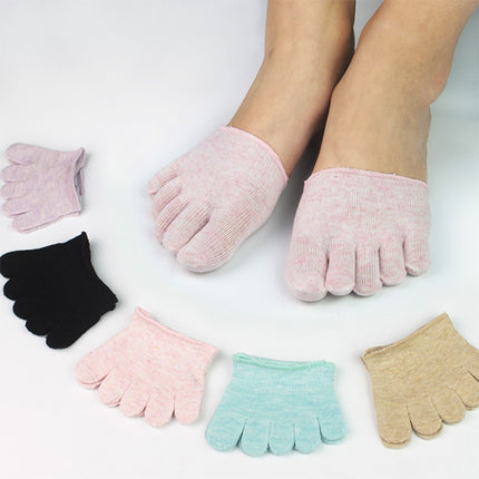 Women Invisible Non-slip Toe Socks Five Finger Socks(Black Full Toe)-garmade.com