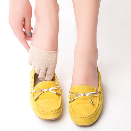 Women Invisible Non-slip Toe Socks Five Finger Socks(Khaki Full Toe)-garmade.com