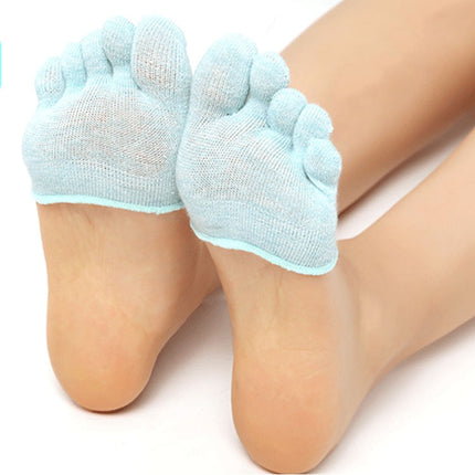 Women Invisible Non-slip Toe Socks Five Finger Socks(Light Green Full Toe)-garmade.com