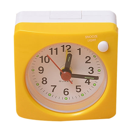 Travel Small Alarm Clock Bedside Mute Alarm Clock with Light & Snooze Function(Yellow)-garmade.com