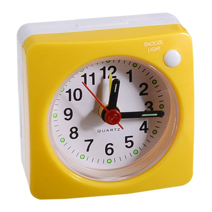 Travel Small Alarm Clock Bedside Mute Alarm Clock with Light & Snooze Function(Yellow)-garmade.com
