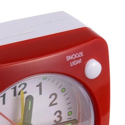 Travel Small Alarm Clock Bedside Mute Alarm Clock with Light & Snooze Function(Red)-garmade.com