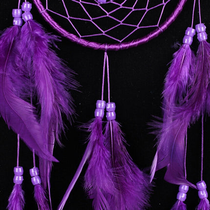 Creative Hand-Woven Crafts Dream Catcher Home Car Wall Hanging Decoration(Purple)-garmade.com