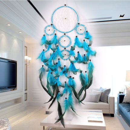 Creative Hand-Woven Crafts Dream Catcher Home Car Wall Hanging Decoration(Blue Black)-garmade.com