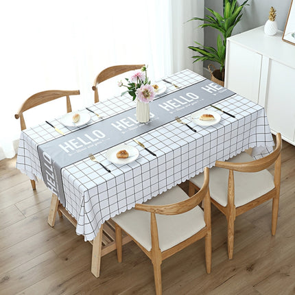 Printinging Coffee Dining Table Cloth PVC Waterproof Oilproof Anti-scalding Tablecloth, Size:120x120cm Square Table(Hello White)-garmade.com