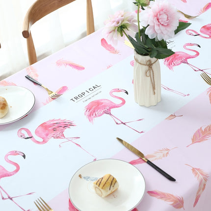 Printinging Coffee Dining Table Cloth PVC Waterproof Oilproof Anti-scalding Tablecloth, Size:120x120cm Square Table(Flamingo)-garmade.com