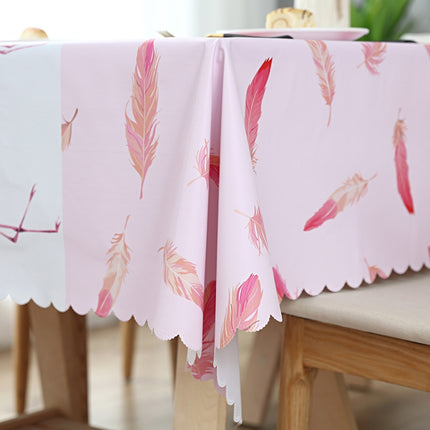 Printinging Coffee Dining Table Cloth PVC Waterproof Oilproof Anti-scalding Tablecloth, Size:120x120cm Square Table(Flamingo)-garmade.com