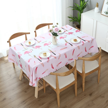 Printinging Coffee Dining Table Cloth PVC Waterproof Oilproof Anti-scalding Tablecloth, Size:140x180cm Dining Table(Flamingo)-garmade.com