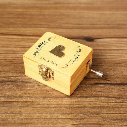 Creative Hand-cranked Wooden Music Box Valentine Day Gift(Heart)-garmade.com