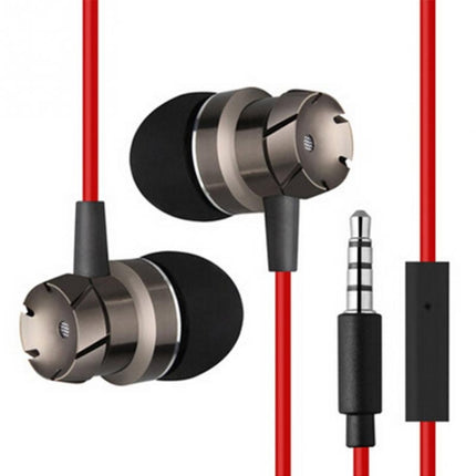 3.5mm Wired Headphones Handsfree Headset In Ear Earphone Earbuds with Mic for Xiaomi Phone MP3 Player Laptop(Red Grey)-garmade.com