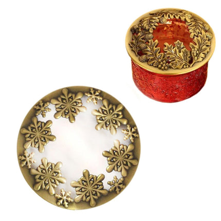 Built-in Wrought Iron Polythermal Anti-hanging Wall Scented Candle Zinc Alloy Smart Cover(Golden Snowflake)-garmade.com