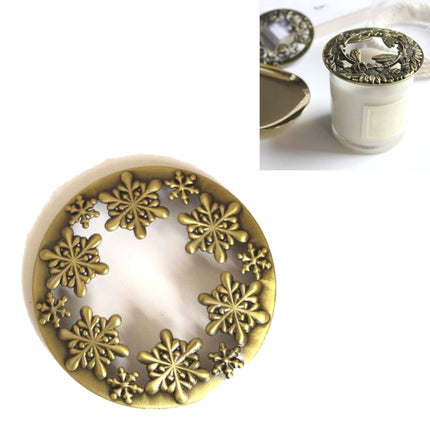 Built-in Wrought Iron Polythermal Anti-hanging Wall Scented Candle Zinc Alloy Smart Cover(Golden Snowflake)-garmade.com