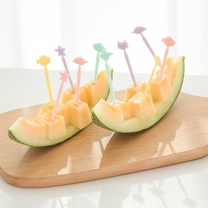 Creative Animal Cartoon Fruit Cake Fork Sign, Random Color Delivery-garmade.com