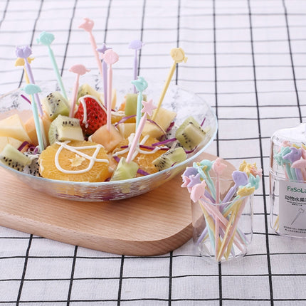 Creative Animal Cartoon Fruit Cake Fork Sign, Random Color Delivery-garmade.com