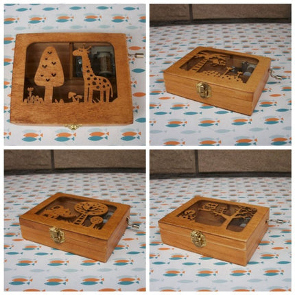 Forest Animal Creative Home Birthday Gift Hand Music Box Crafts Decoration(Monkey)-garmade.com