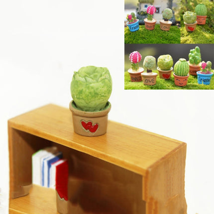 10 PCS Mini Cute Potted Artificial Plant Flower Miniature Doll House Decoration Accessories(Love Heart)-garmade.com