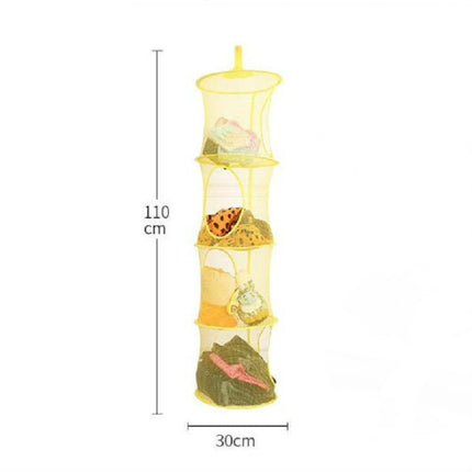 Foldable and Ventilated Four Box Toy Storage and Drying Basket(Yellow)-garmade.com