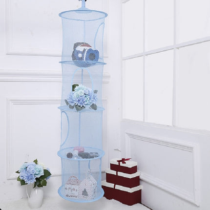 Foldable and Ventilated Four Box Toy Storage and Drying Basket(Blue)-garmade.com