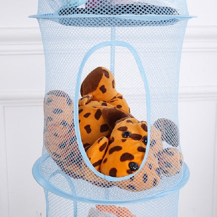 Foldable and Ventilated Four Box Toy Storage and Drying Basket(Blue)-garmade.com