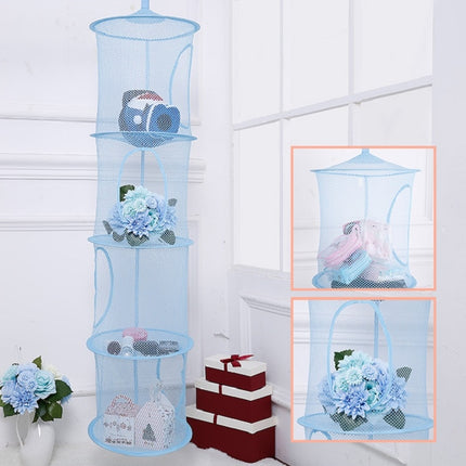 Foldable and Ventilated Four Box Toy Storage and Drying Basket(Blue)-garmade.com
