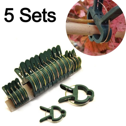 5 Sets Plastic Plant Garden Clip Set(Green)-garmade.com