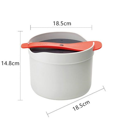 Kitchenware Microwave Oven Utensils Rrice Cooker Heating Steamer Pot Steamed Rice Box(Bright Orange)-garmade.com