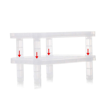 Tableware Dish Stacking Drain Rack Translucent Plastic Kitchen Storage Rack-garmade.com