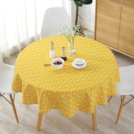 Polyester Cotton Round Tablecloth Dust-proof Cotton and Linen Printing Tablecloth, Diameter:100cm(Yellow Rice)-garmade.com
