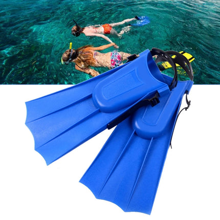 1 Pair Adult Adjustable Fins Swimming Fins Snorkeling Sole, Size:30-35(Blue)-garmade.com