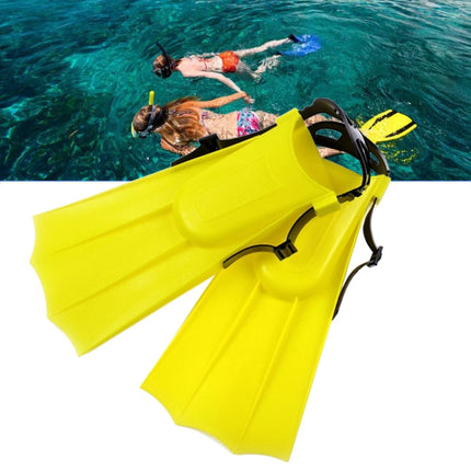 1 Pair Adult Adjustable Fins Swimming Fins Snorkeling Sole, Size:30-35(Yellow)-garmade.com