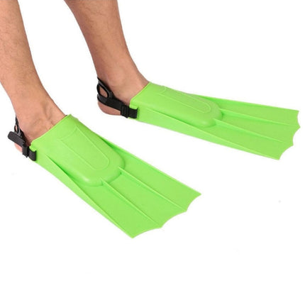 1 Pair Adult Adjustable Fins Swimming Fins Snorkeling Sole, Size:30-35(Green)-garmade.com