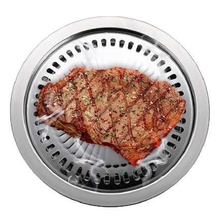 Portable Round Multifunctional Stainless Steel Outdoor Barbecue Tray, Specification:30 × 30 × 2.8 cm-garmade.com