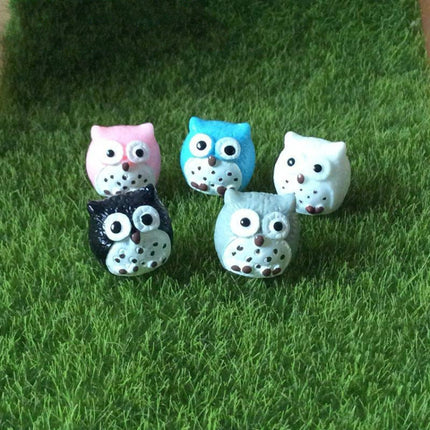 10 PCS Owl Mini Micro Landscape Decoration Resin Crafts DIY Landscape Ornaments(Black)-garmade.com