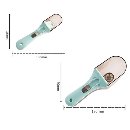 2 in 1 Kitchen Tool Plastic Measuring Spoon Adjustable Baking Tool Measuring Spoon, Specification:1 Large 1 Small Set(Light Blue)-garmade.com