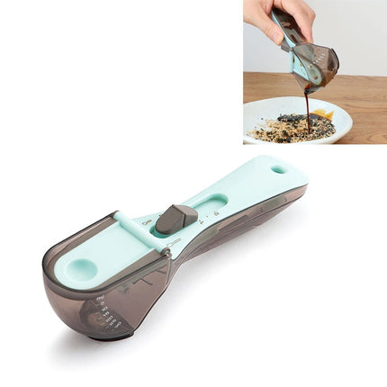 Kitchen Tool Plastic Measuring Spoon Adjustable Baking Tool Measuring Spoon, Specification:Small(Light Blue)-garmade.com