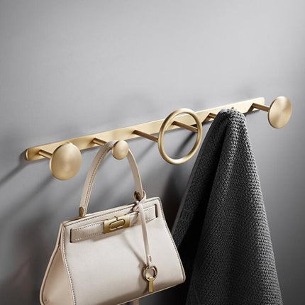 Coat Rack Wall-mounted Towel Rack Simple Hanger Coat Hook(Brass)-garmade.com