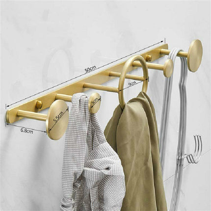 Coat Rack Wall-mounted Towel Rack Simple Hanger Coat Hook(Brass)-garmade.com